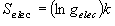 S_{elec}  = \left( {\ln g_{elec} } \right)k