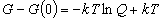 G - G\left( 0 \right) =  - kT\ln Q + kT