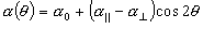 \alpha \left( \theta  \right) = \alpha _0  + \left(
  {\alpha _{||}  - \alpha _ \bot  } \right)\cos 2\theta 